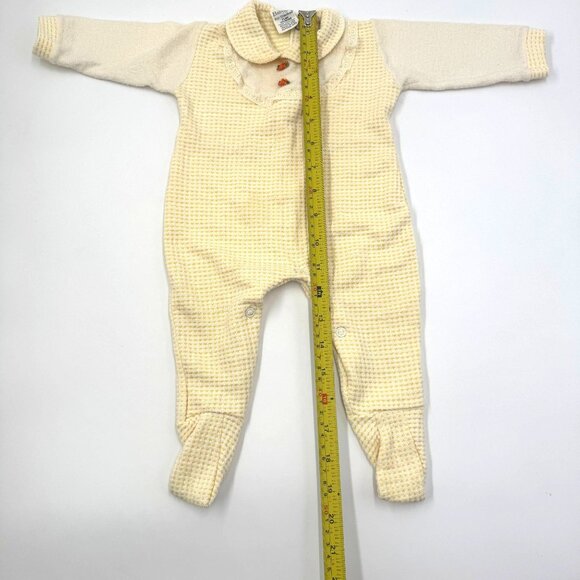 Vtg BabyGro By Gerber Baby Romper Medium 11-17 Lbs Yellow & White Floral - Picture 5 of 14